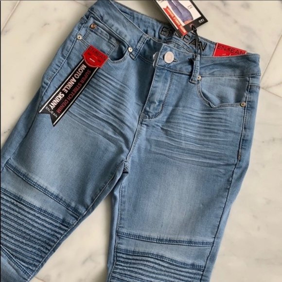 Skinny Moto Jean Mid-Rise/Light Wash: 25/ 3 Junior - Picture 5 of 6